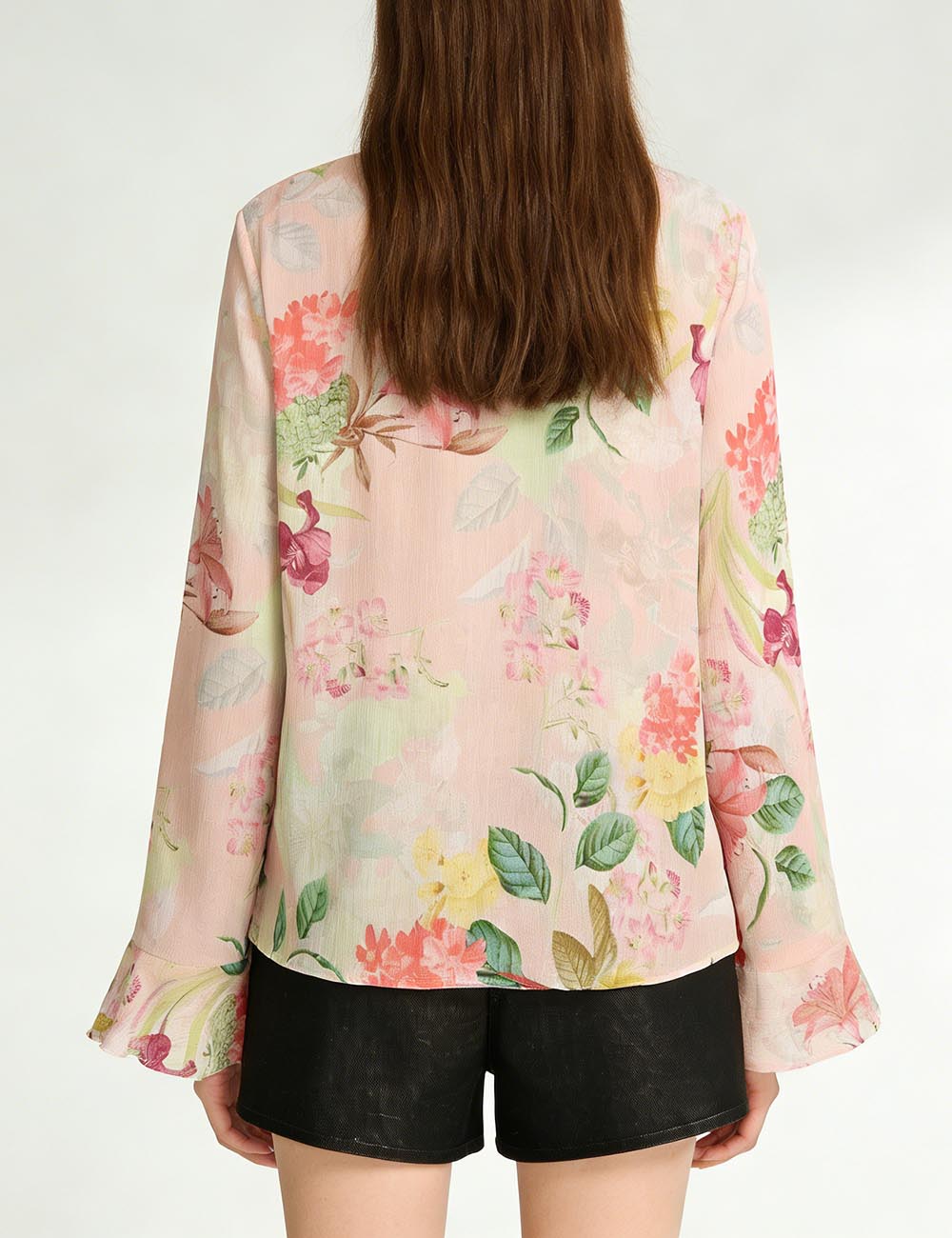 Floral Tiered Chiffon Blouse - DippedShop Wholesale - #2419