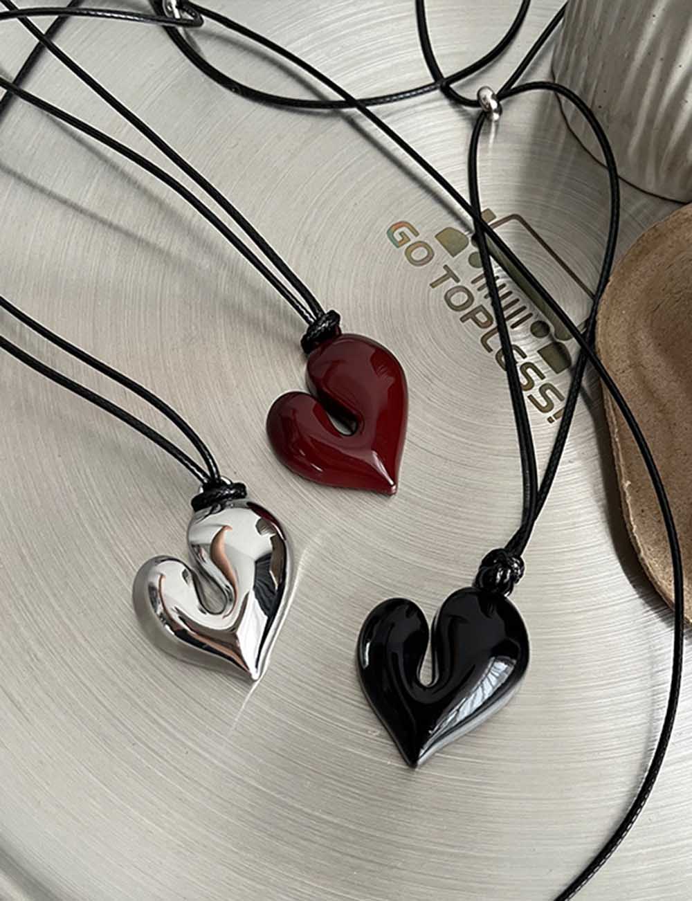 Minimalist Heart Pendant Adjustable Necklace DP25D853