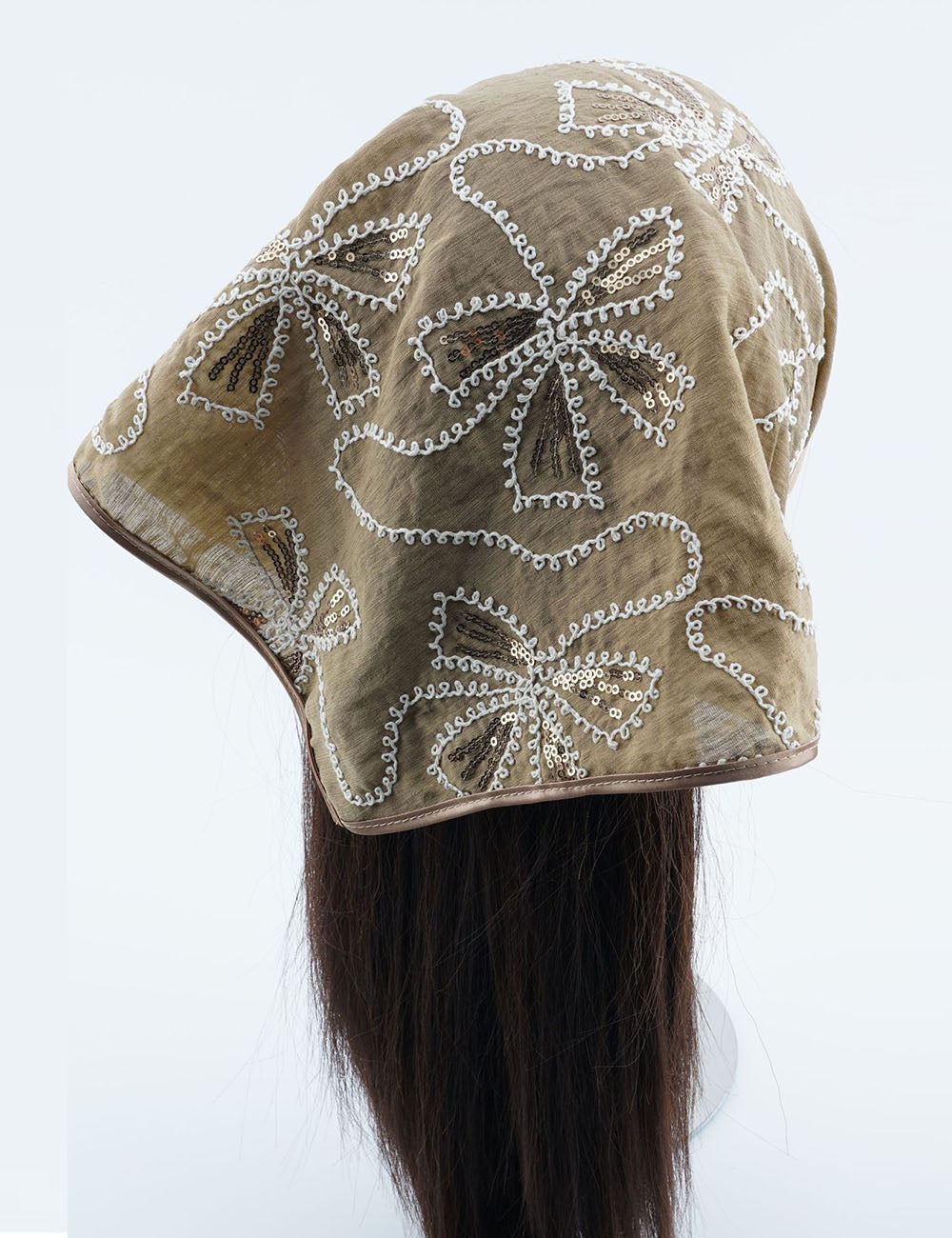 Vintage Embroidered Sequin Headscarf - DippedShop Wholesale - #9027
