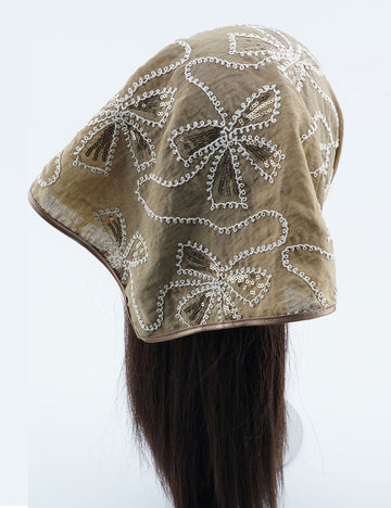 Vintage Embroidered SequinTriangle Headscarf MK2BK6W6HHS28