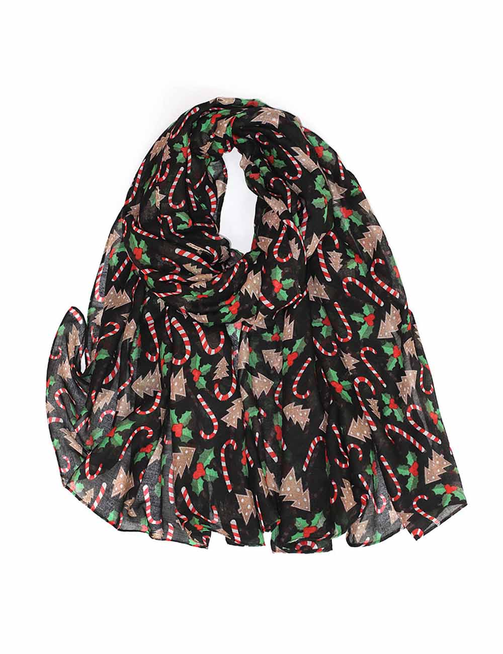 Christmas Theme Cartoon Print Silk Scarf DP25H419