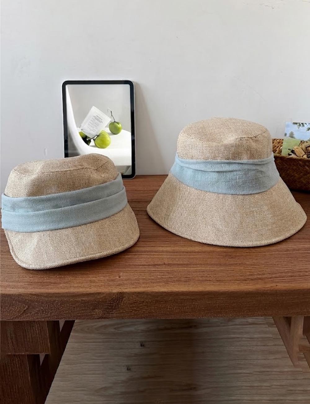 Trendy Bow Knot Color Block Bucket Hat 8BK6HAT179L