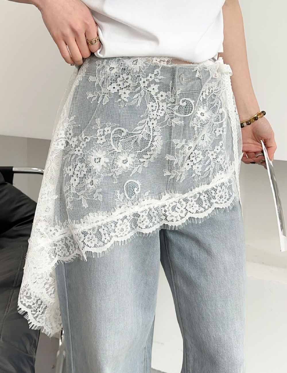 Lace Sheer Wrap Coverup - DippedShop Wholesale - #7571