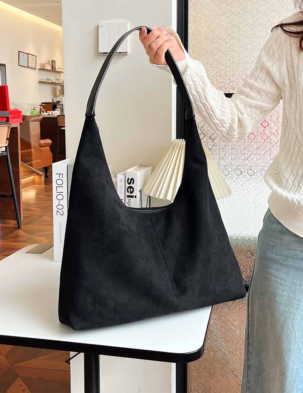 Vintage Suede Tote Commuter Underarm Bag DP25G639