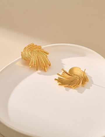 Vintage Geometric Irregular Swirl Stud Earrings DP25D840