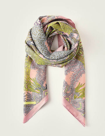 Elegant Print Square Satin Scarf DP25E607