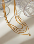 Layered Rhinestone Pendant Necklace - DippedShop Wholesale - #3203