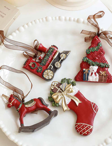 Colorful Resin Christmas Cartoon Hanging Ornament DP25G781