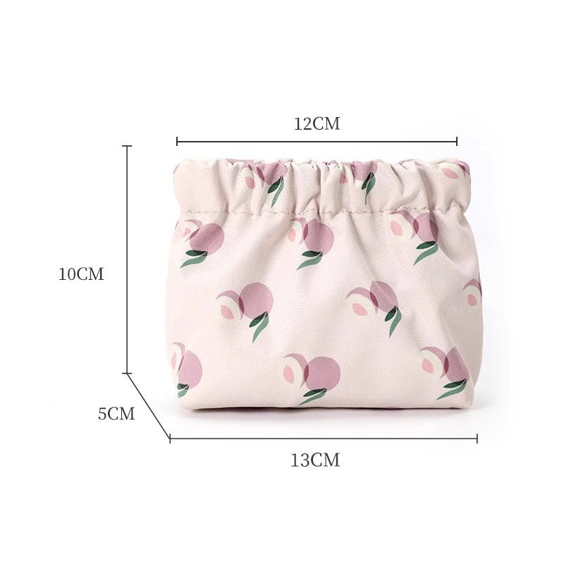 Cute Peach Print Portable Mini Makeup Bag MK2BW6S10BOB122