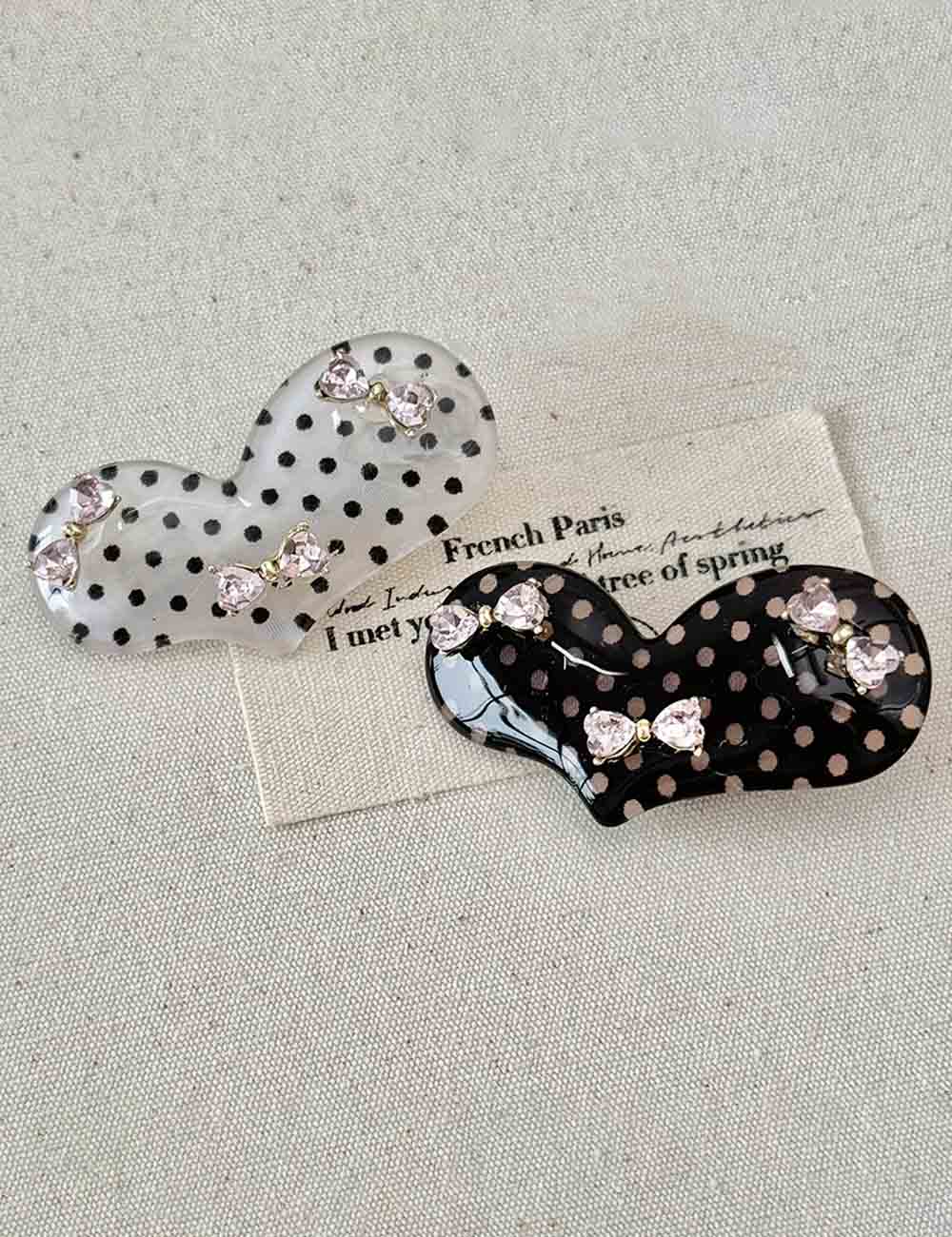 Bow Knot Rhinestone Dot Hair Clip DP25E869