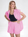 Sleeveless Shirt Shorts Set - DippedShop Wholesale - #6851