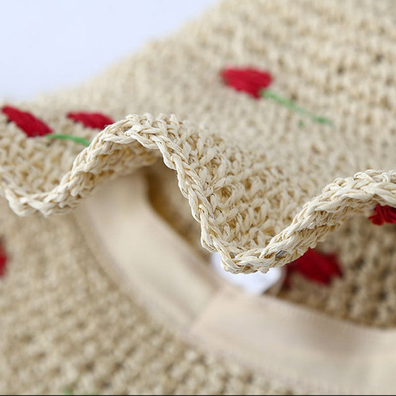 Cherry Crochet Foldable Hat - DippedShop Wholesale - #2835