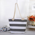 Simple Color Block Striped Beach Shoulder Bag MK2BLW6W10BBG559