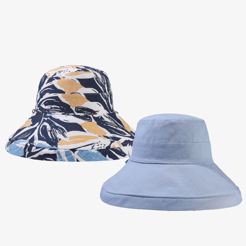 Casual Reversible Floral Print Wide Brim Bucket Hat 8BK6HAT163T