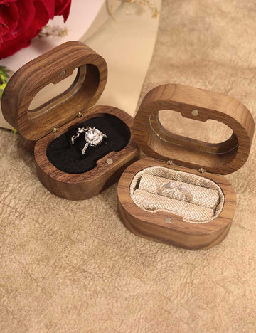Oval Walnut Ring Box - DippedShop Wholesale - #9939