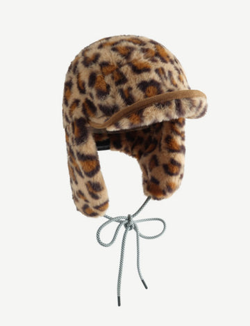 Leopard Print Plushed Warm Hat DPH1325