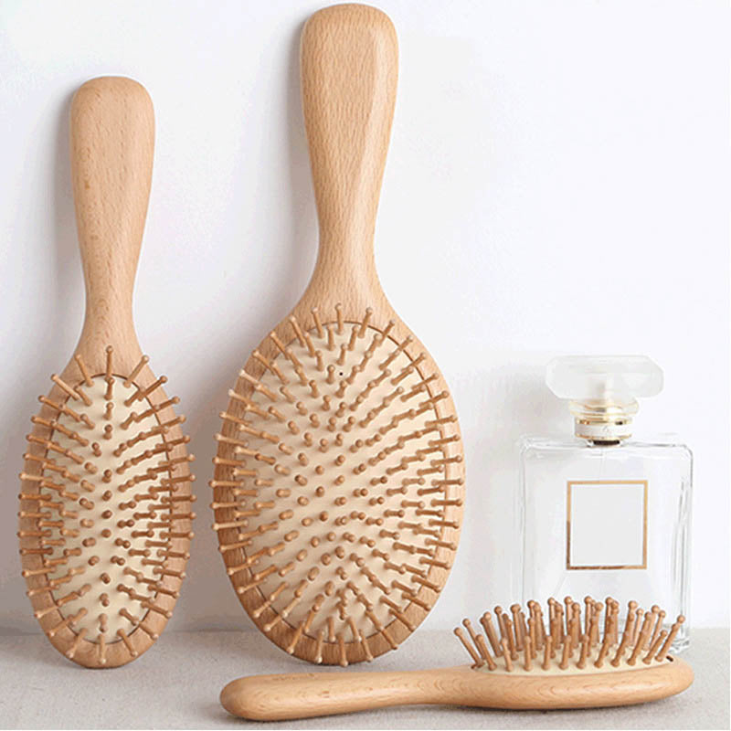 Wooden Handle Large Silicone Cushion Hair Combs DP25D648