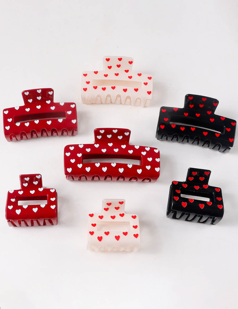 Heart Print Hair Claw - DippedShop Wholesale - #2323