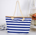 Minimalist Striped Large Capacity Canvas Shoulder Bag MK2BLW6W10BBG558