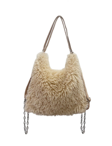 Fluffy Plush Large Capacity Backpack Shoulder Bag DP25G655