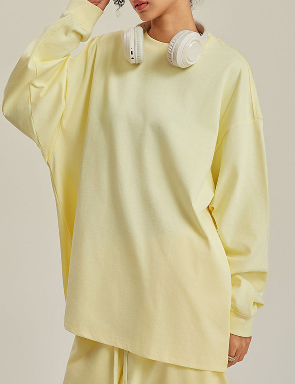 Casual Solid Color Long Sleeve Oversize Top DP25E554