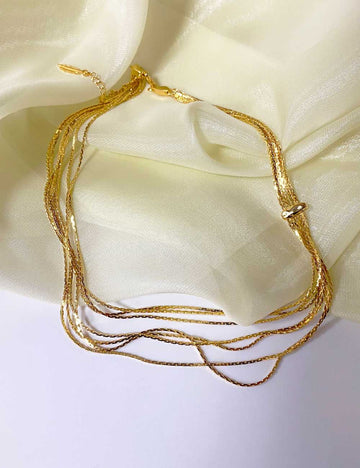 Minimalist Layered Gold Necklace - DippedShop Wholesale - #9891
