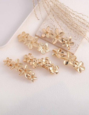 Fashion Metal Gold Flower Hair Claw Clip MK2MBEP6W6HCP379