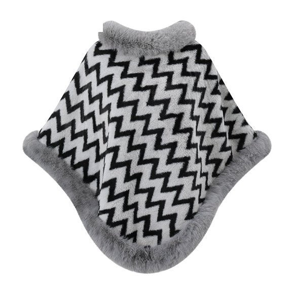 Faux Fur Poncho Cape - DippedShop Wholesale - #2403