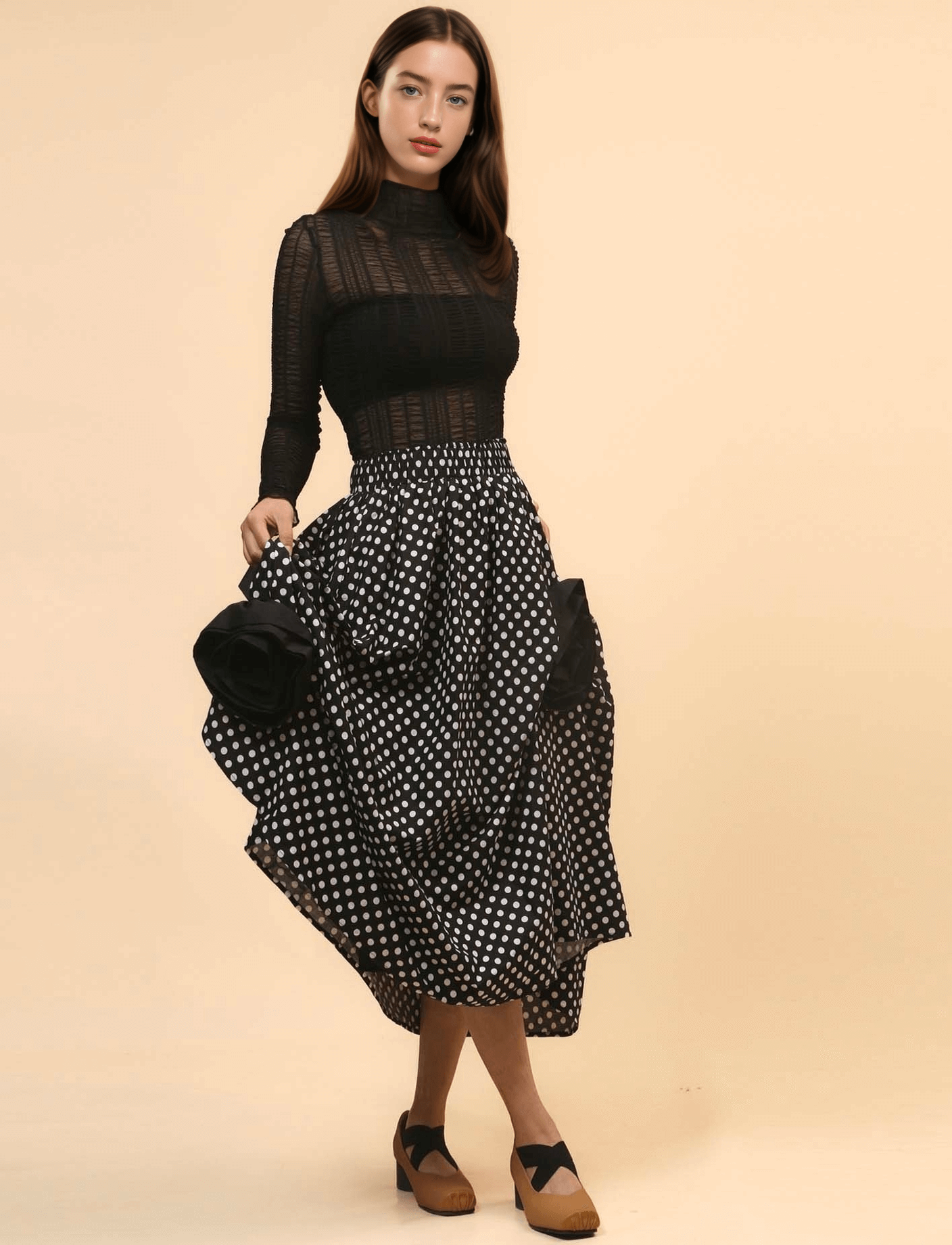 Irregular Hem Flower Midi Skirt - DippedShop Wholesale - #8755