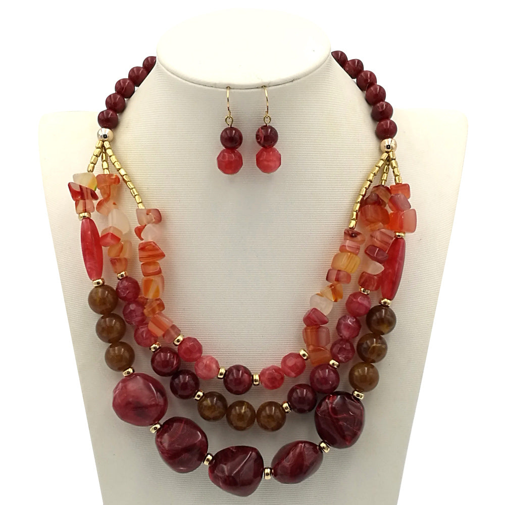 Boho Beaded Layered Necklace - DippedShop Wholesale - #4499