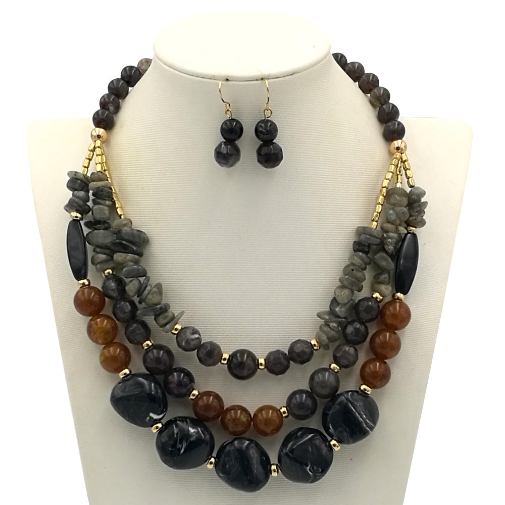Boho Beaded Layered Necklace - DippedShop Wholesale - #3875