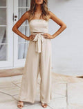 Strapless Tie Jumpsuit - DippedShop Wholesale - #1939