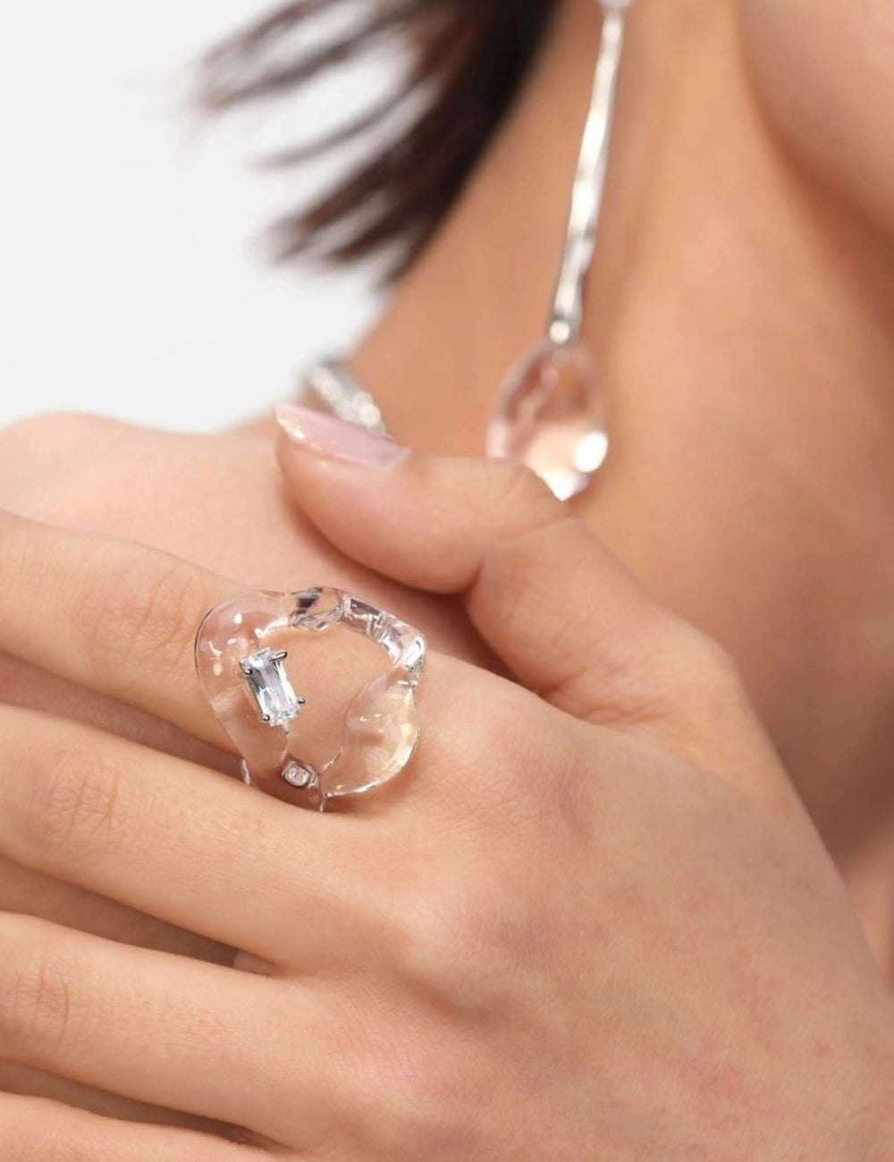 Stylish Crystal Irregular Holl - DippedShop Wholesale - #0995