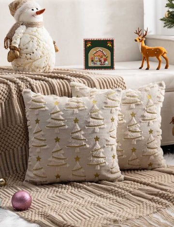 Soft Christmas Tree Snowflake Square Cushion Covers DP25H462