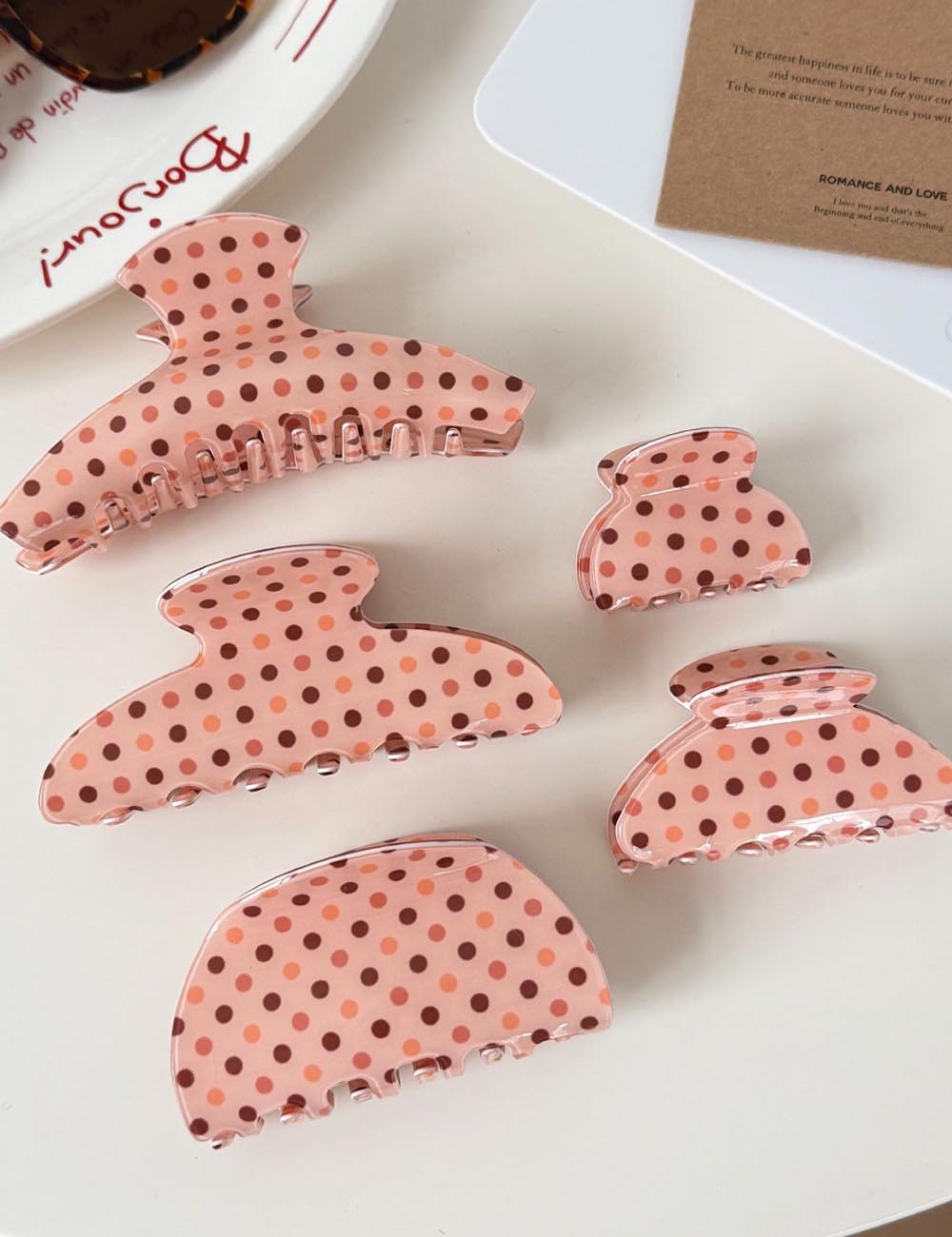 Minimalist Polka Dot Hair Claw - DippedShop Wholesale - #5571
