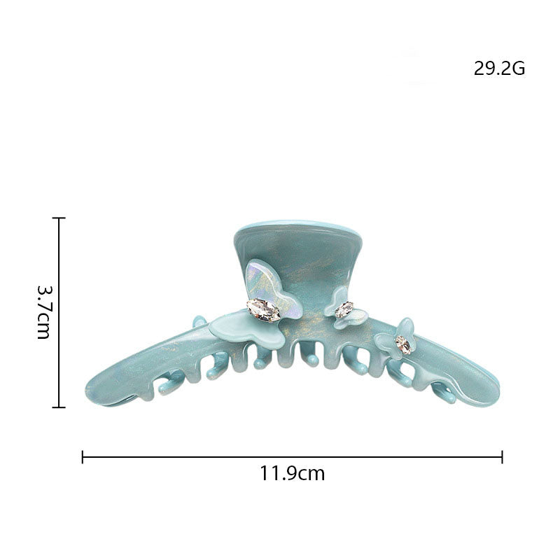 Elegant Rhinestone Butterfly Acetate Hair Claw MK2PPM6W6HCP345
