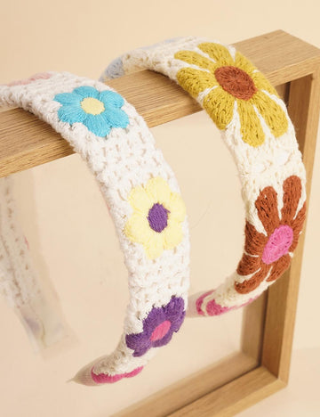 Hippie Floral Knitted Headband - DippedShop Wholesale - #0851