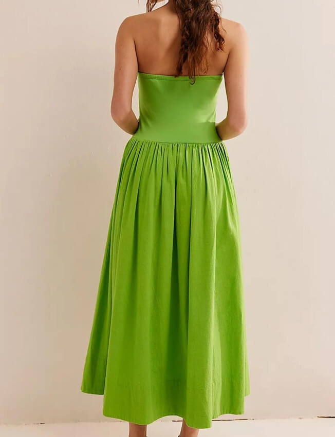 Solid Strapless Maxi Dress - DippedShop Wholesale - #6131