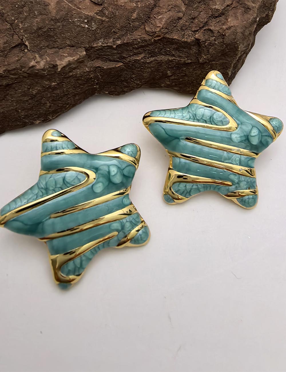 Luxury Star Handmade Drip Glaze Stud Earrings DP25E727