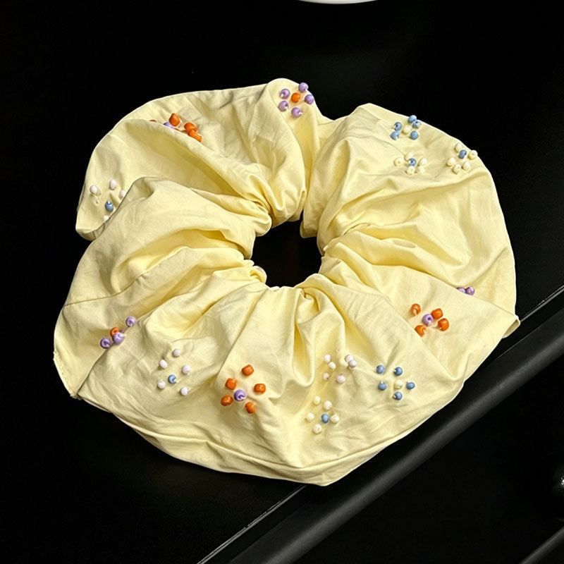 Flower Beaded Hair Scrunchie - DippedShop Wholesale - #2515