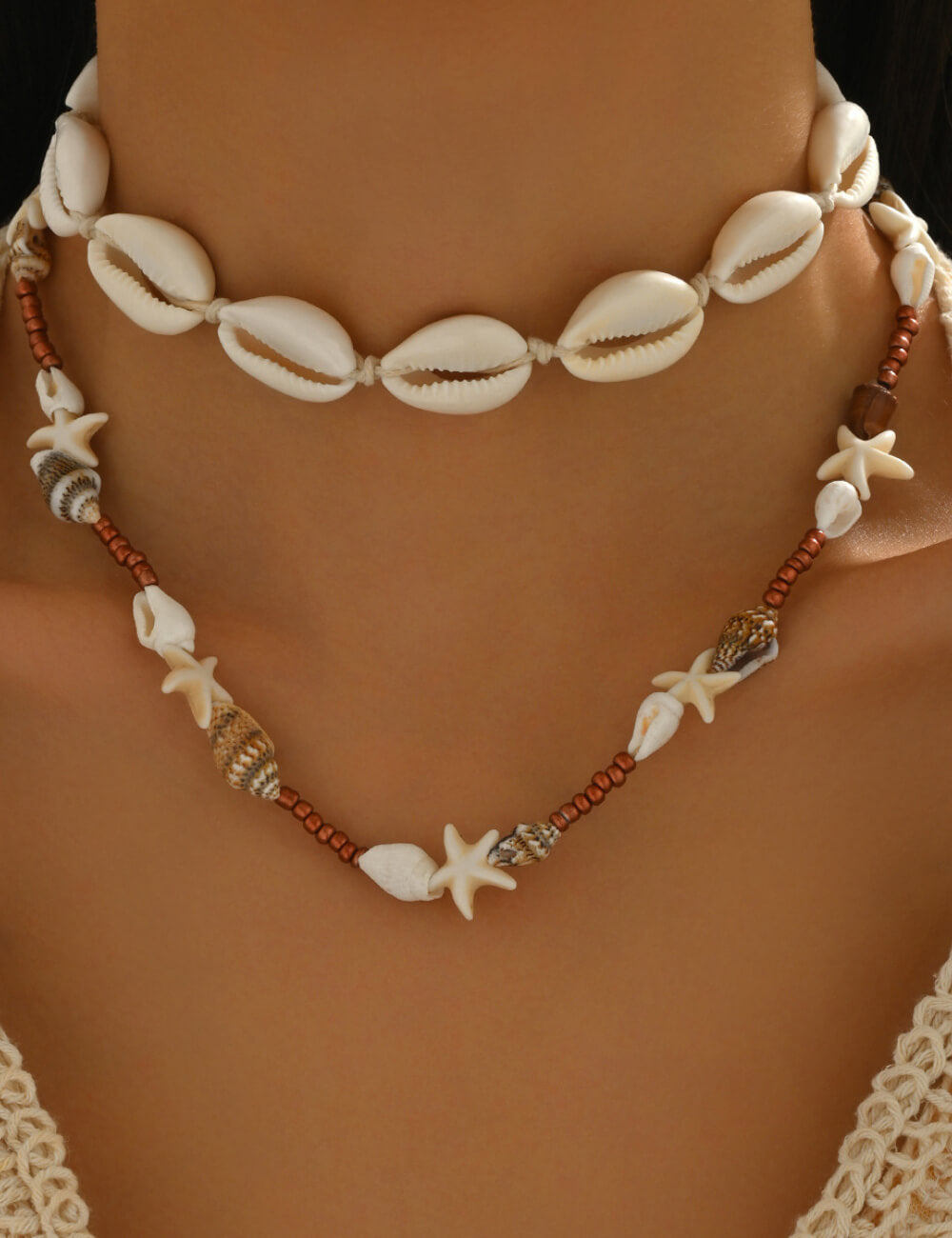 Bohemian Fashion Shell Conch Layered Necklace DP25D768