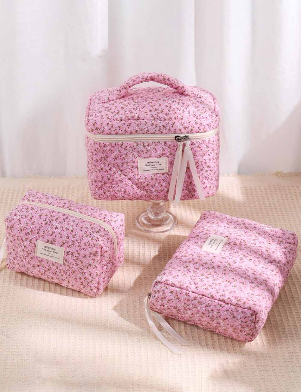 Cute Flower Print Portable Makeup Bag DP25E865