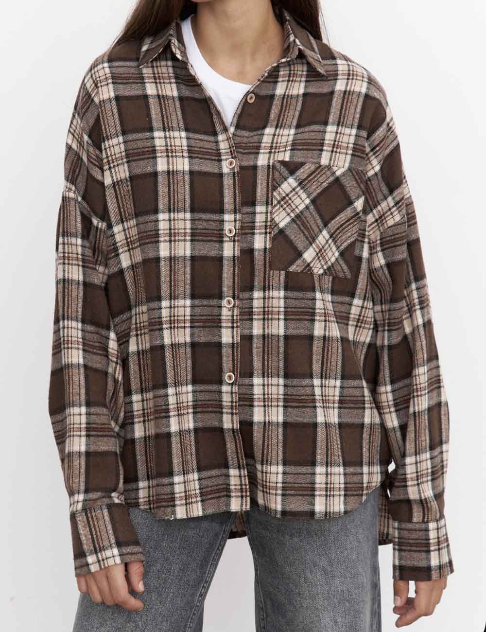 Casual Lapel Collar Long Sleeve Shirt DP25F517