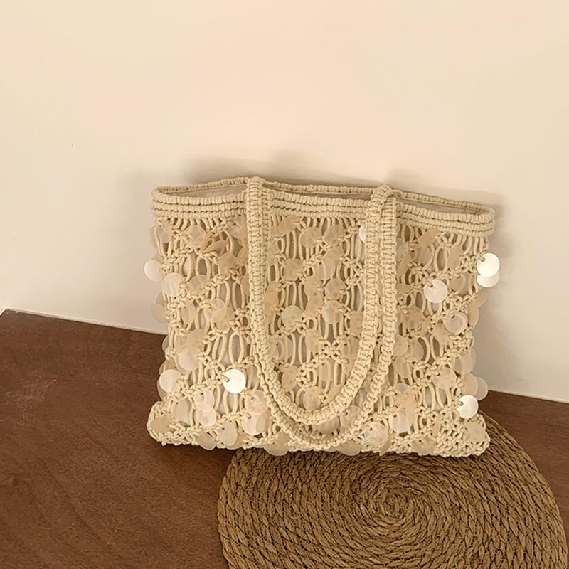 Crochet Hollow Out Shoulder Bag - DippedShop Wholesale - #1971