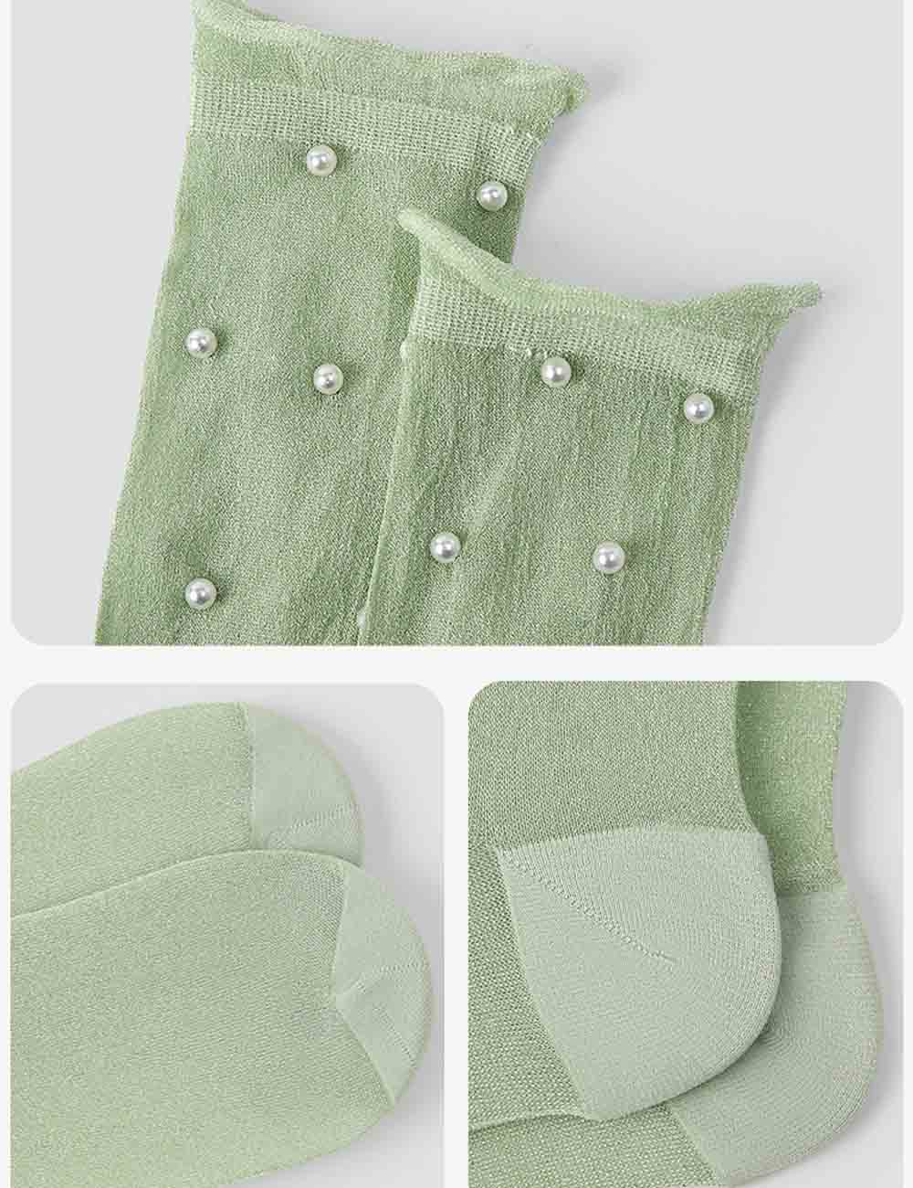 Minimalist Pearl Crew Socks - DippedShop Wholesale - #9427