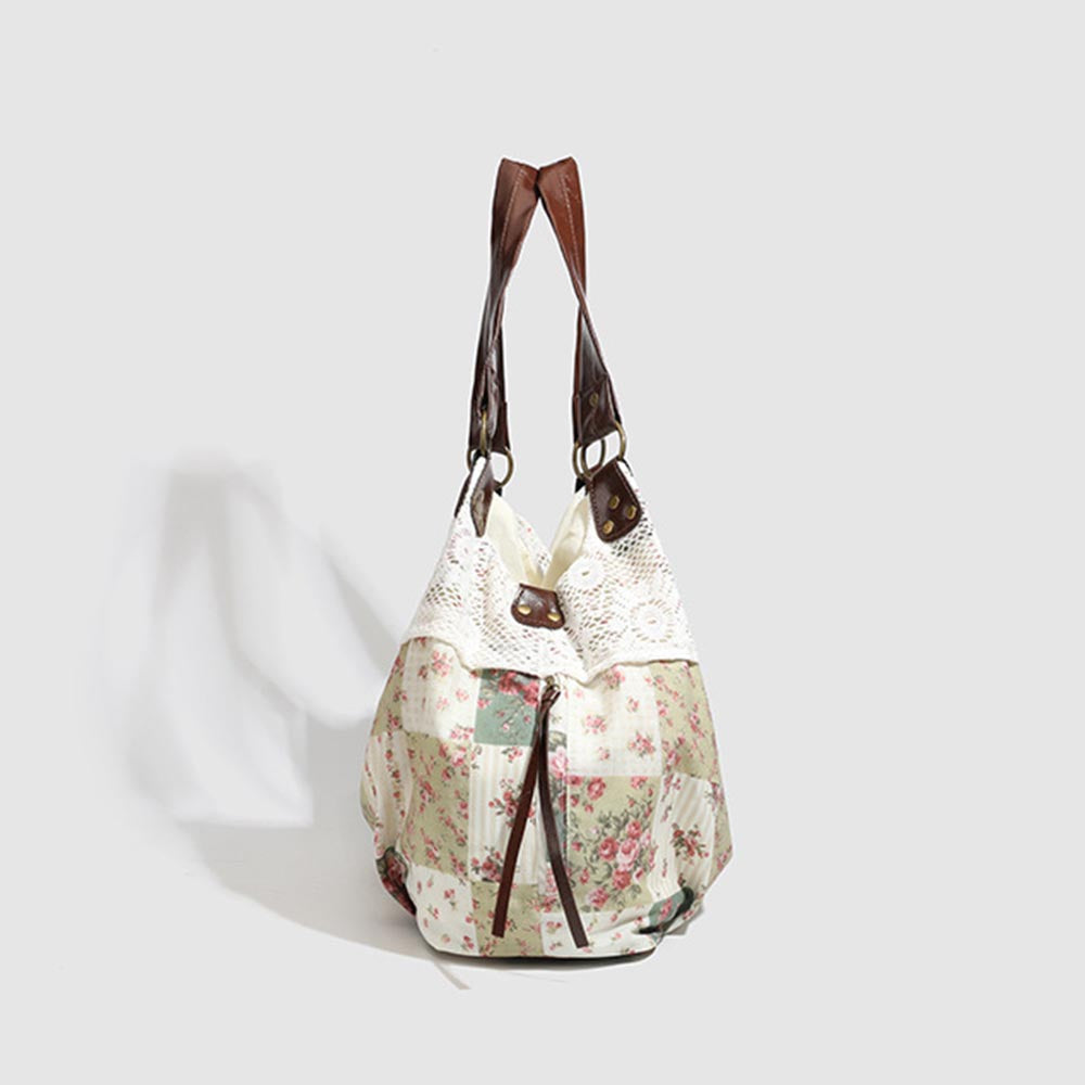 Floral Patchwork Lace Tote - DippedShop Wholesale - #6067