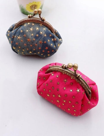 Vintage Denim Star Print Coin - DippedShop Wholesale - #0579