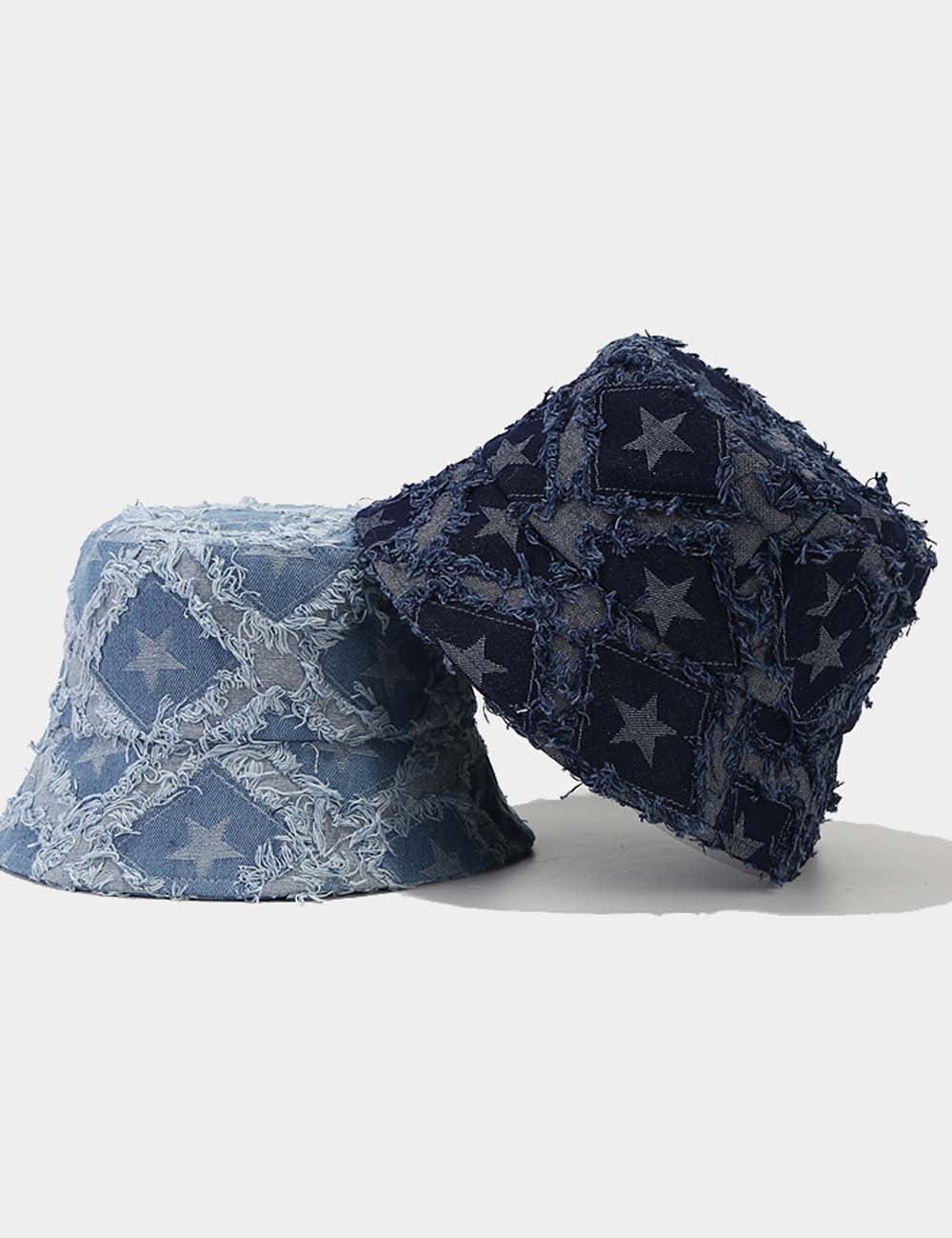 Star Pttern Fringe Edge Foldable Bucket Hat DP25F662