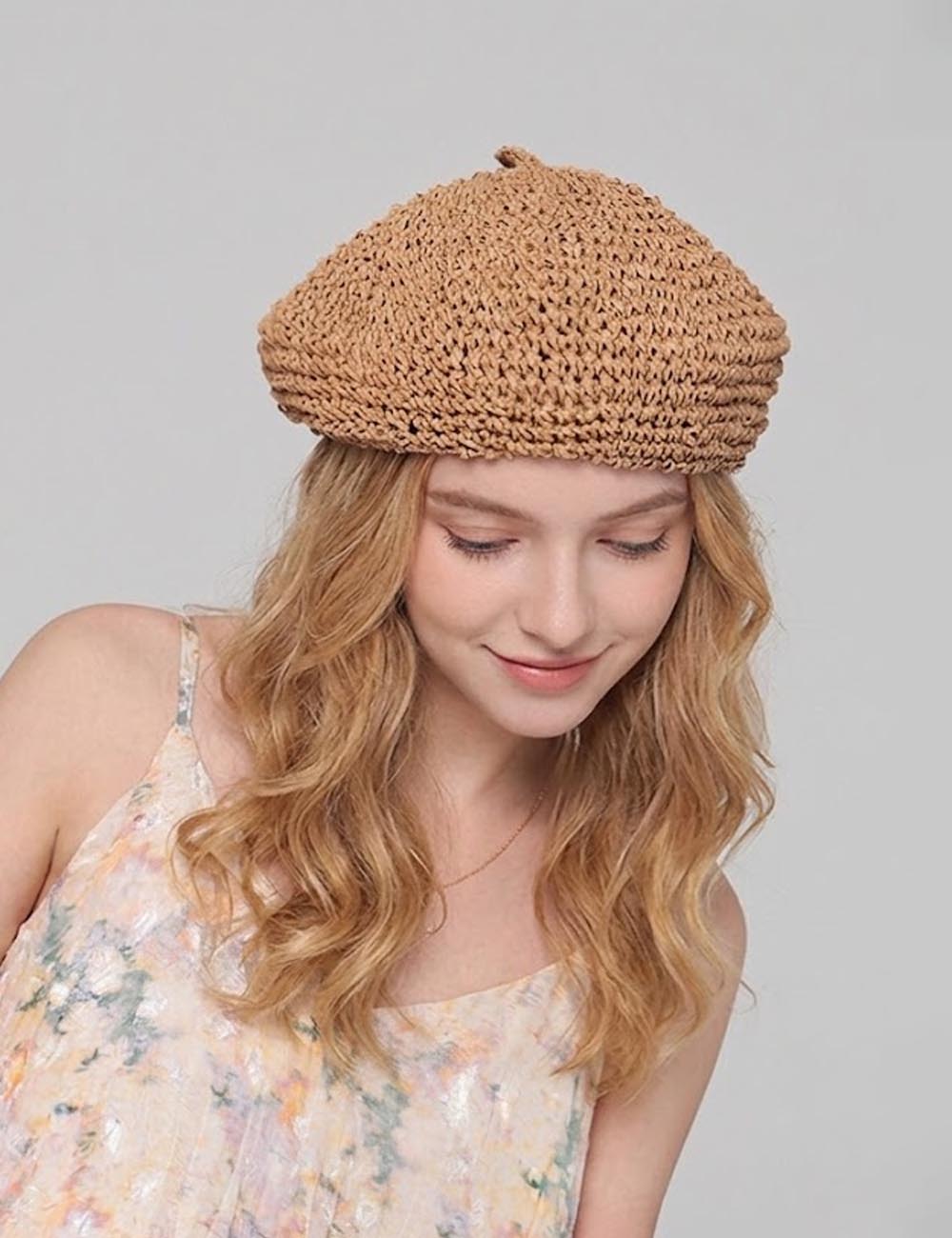 Vintage Handmade Straw Beret - DippedShop Wholesale - #4355