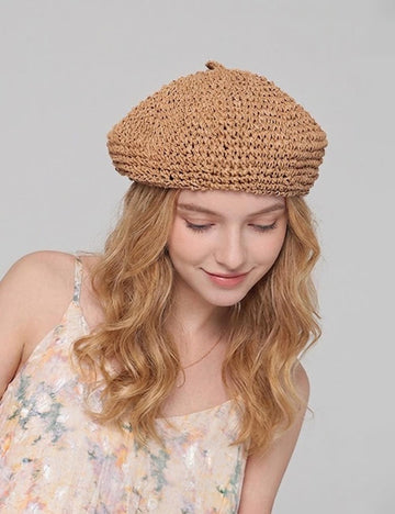 Vintage Artist Hnadmade Straw Beret Hat MK2CK6W6HAT64